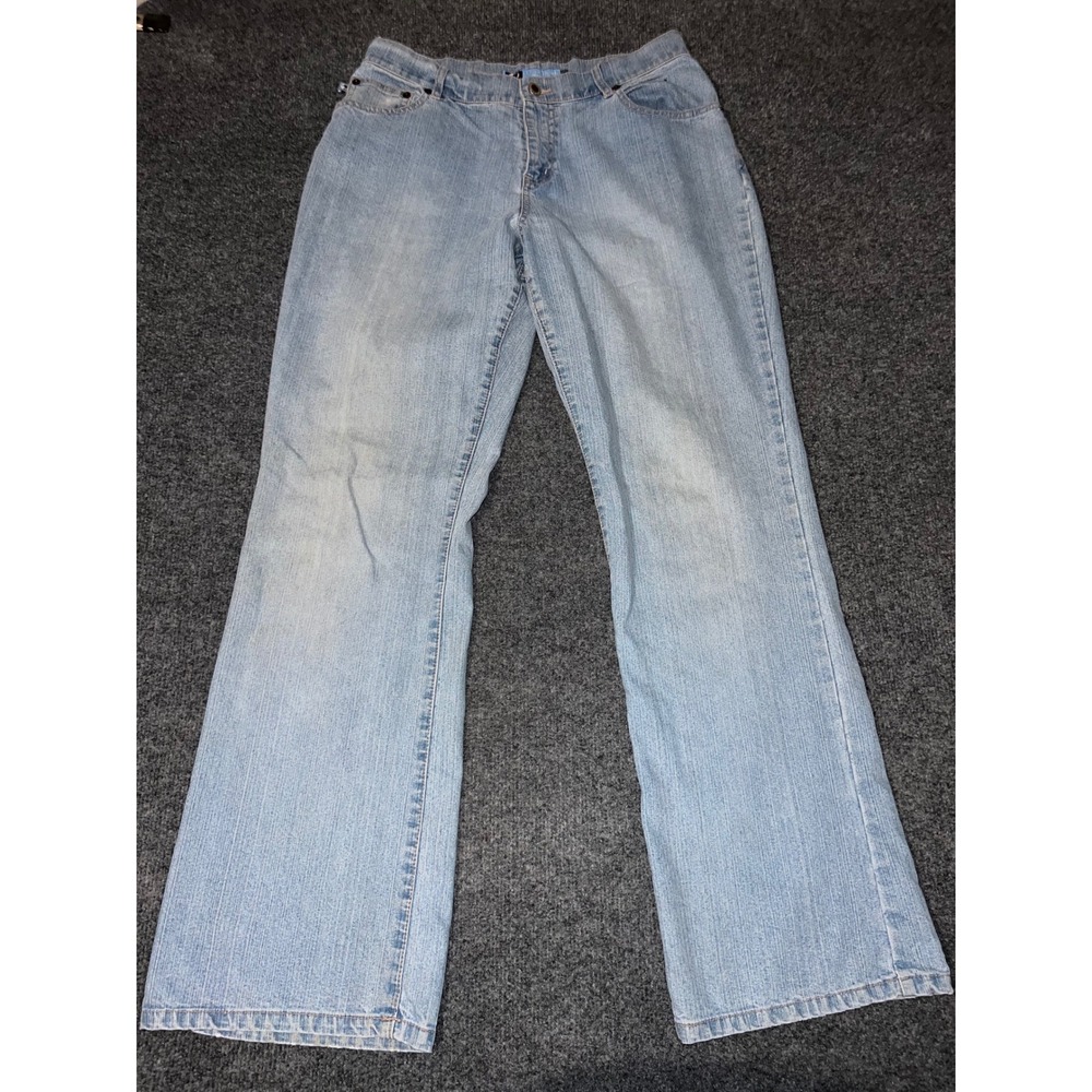 Duck Head Jeans Co Women 10 Average Light Wash Blue Stretch Bootcut Denim Jeans